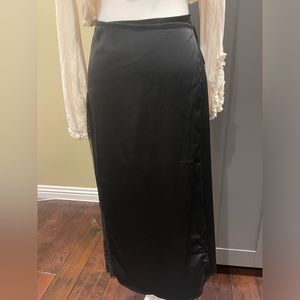 Urban Outfitters Olive Satin & Lace MIDI Skirt
